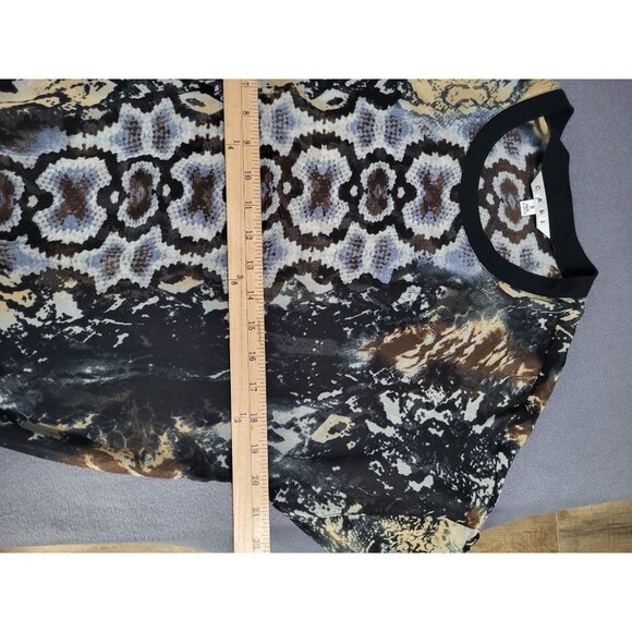 CAbi Women's SZ S Sheer Snakeskin Python Print Pullover Top Crewneck Rock Glam - Picture 6 of 8